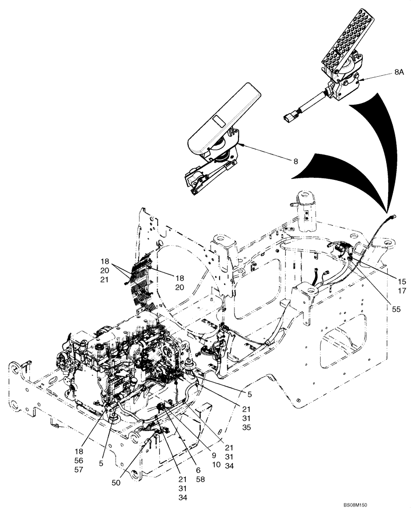 Схема запчастей Case 721E - (04-10) - HARNESS, REAR CHASSIS - HARNESS, THROTTLE CONTROL (04) - ELECTRICAL SYSTEMS