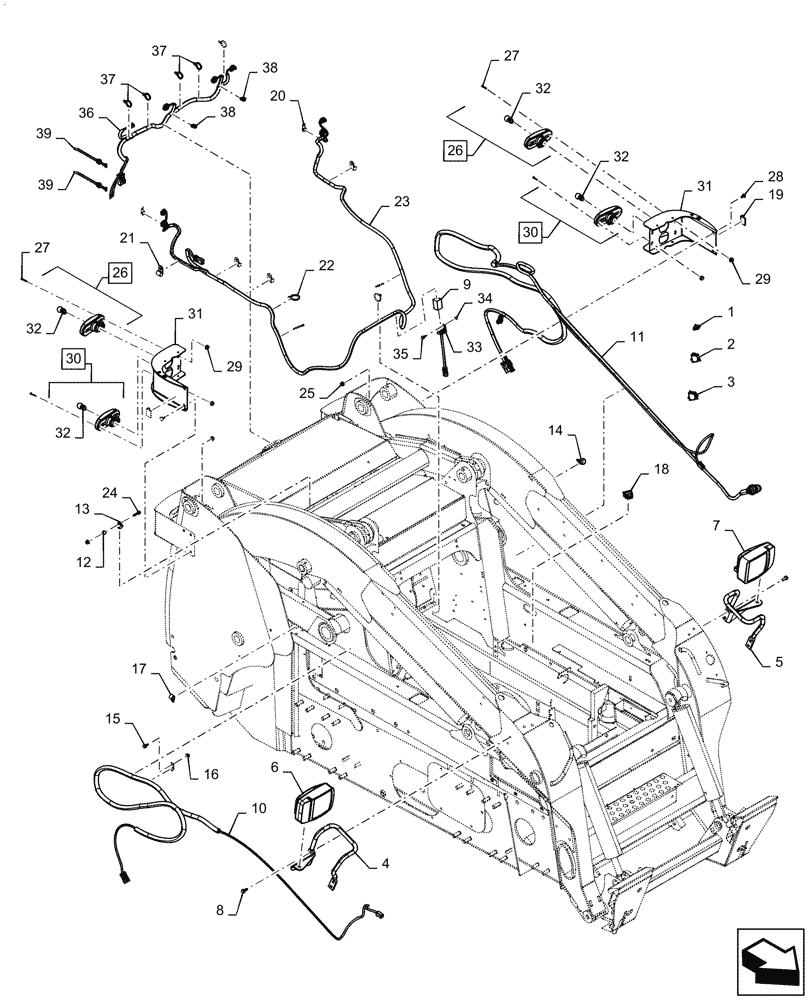 Схема запчастей Case SV340 - (55.404.020) - ROAD LIGHTS (55) - ELECTRICAL SYSTEMS