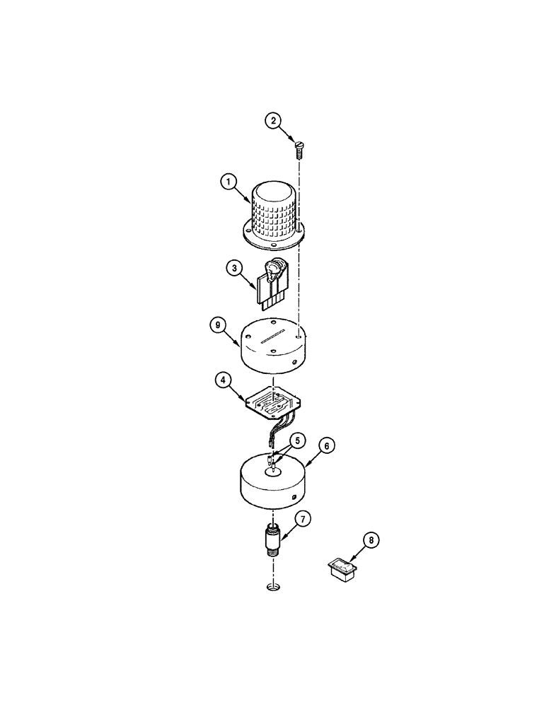 Схема запчастей Case 885 - (04-44[01]) - ROTATING BEACON - COMPONENTS (04) - ELECTRICAL SYSTEMS