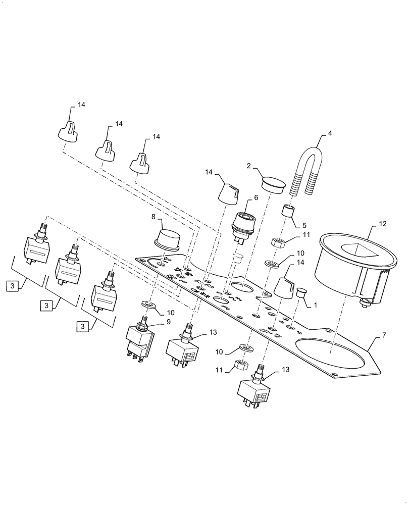 Схема запчастей Case DV23 - (55.512.BQ[01a]) - INSTRUMENT PANEL - ASN NFNTT0186 (55) - ELECTRICAL SYSTEMS