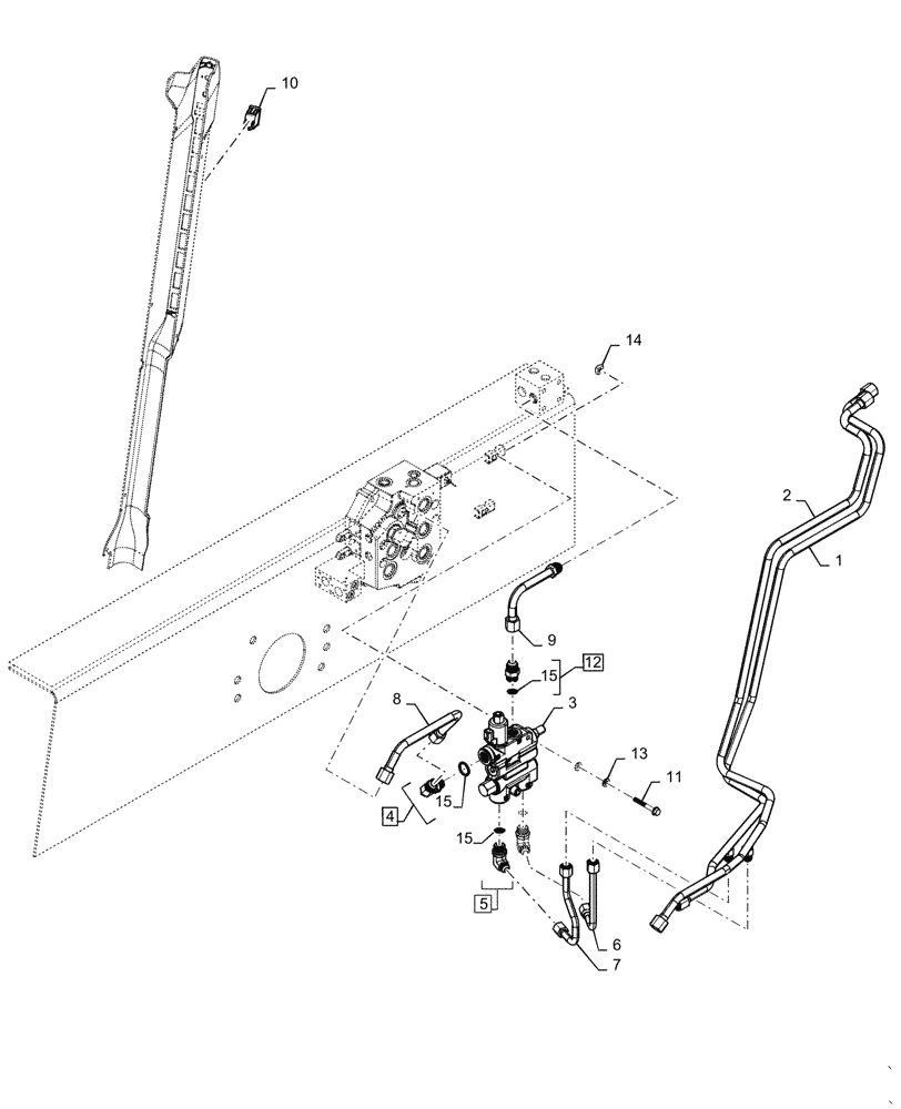 Схема запчастей Case SR270 - (35.724.020[01]) - SELF-LEVELING HYDRAULIC CONTROL (35) - HYDRAULIC SYSTEMS