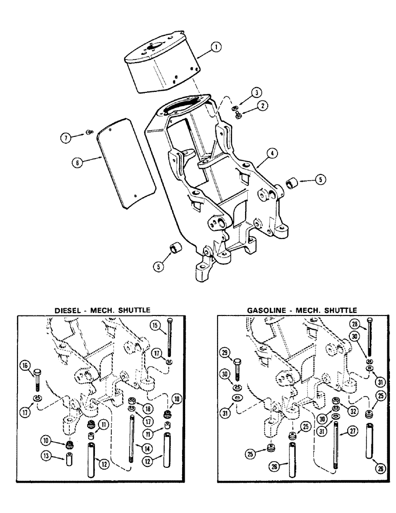 Схема запчастей Case 580B - (138) - STEERING COLUMN AND SUPPORT, MECHANICAL SHUTTLE (05) - STEERING