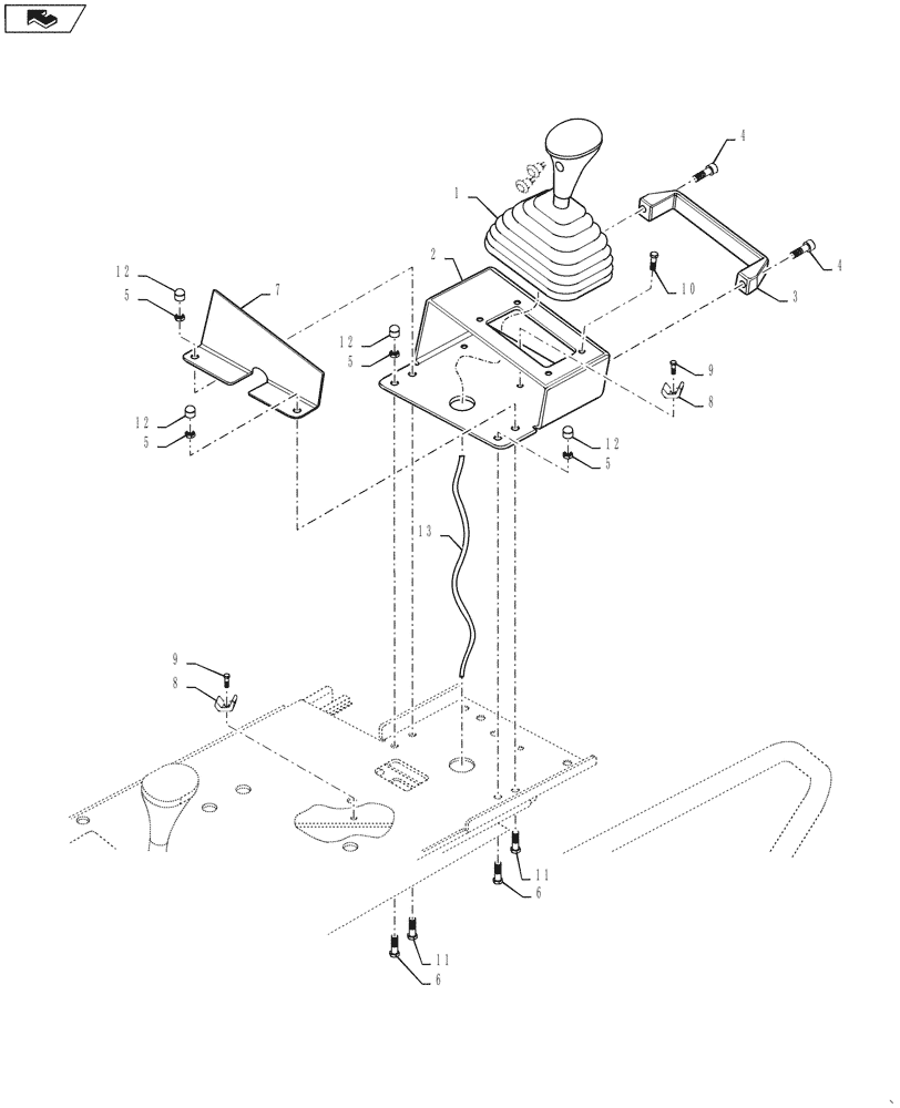 Схема запчастей Case DV23 - (55.035.AG[03]) - CONTROL LEVER, LEFT SIDE (55) - ELECTRICAL SYSTEMS