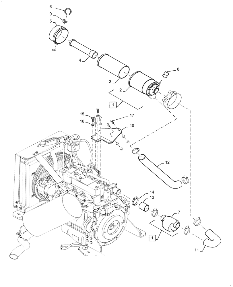 Схема запчастей Case DV26CC - (10.202.AB[02]) - ENGINE, AIR INTAKE (10) - ENGINE