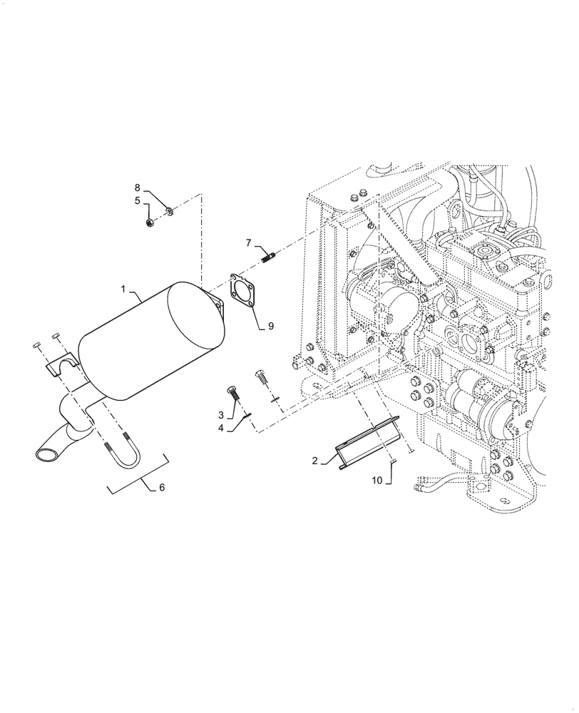 Схема запчастей Case DV23 - (10.254.AD[01a]) - EXHAUST SYSTEM W/ MUFFLER - ASN NFNTT0186 (10) - ENGINE