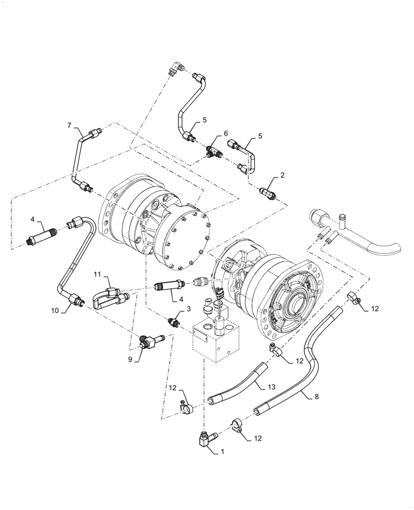 Схема запчастей Case SR160 - (35.353.AC[03]) - BRAKE LINES (03-OCT-2016 & NEWER) (35) - HYDRAULIC SYSTEMS