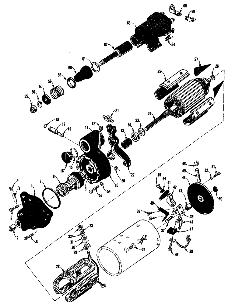 Схема запчастей Case 750 - (038) - STARTER ASSY. (07) - HYDRAULIC SYSTEM