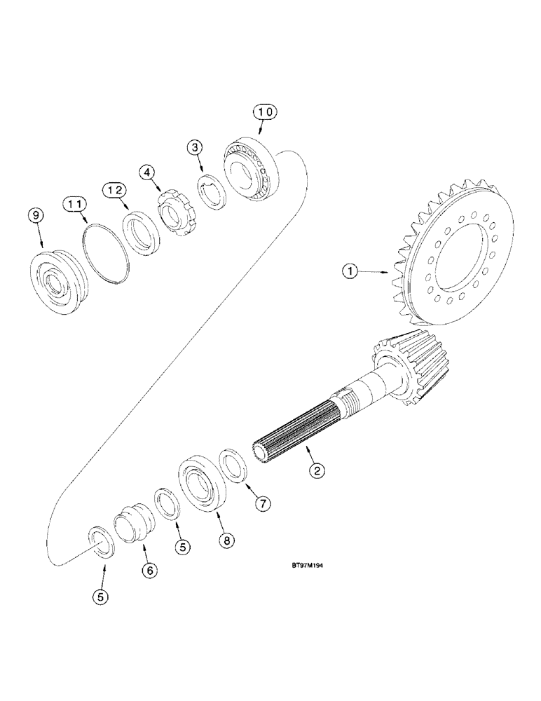 Схема запчастей Case 580L - (6-108) - REAR DRIVE AXLE, RING AND PINION GEAR SET (06) - POWER TRAIN