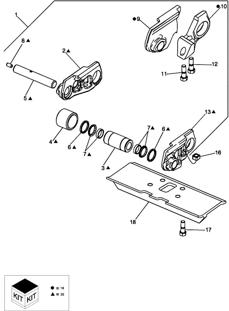 Схема запчастей Case 650L - (48.100.04) - TRACK CHAIN, EXTENDED LIFE (CELT) OPEN GROUSER - 16 INCH 39 LINK (48) - TRACKS & TRACK SUSPENSION