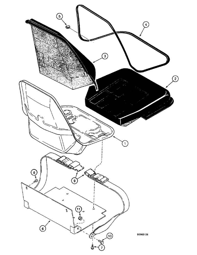 Схема запчастей Case 1825B - (9-19A) - SEAT MOUNTING AND SEAT BELT, DELUXE (09) - CHASSIS/ATTACHMENTS