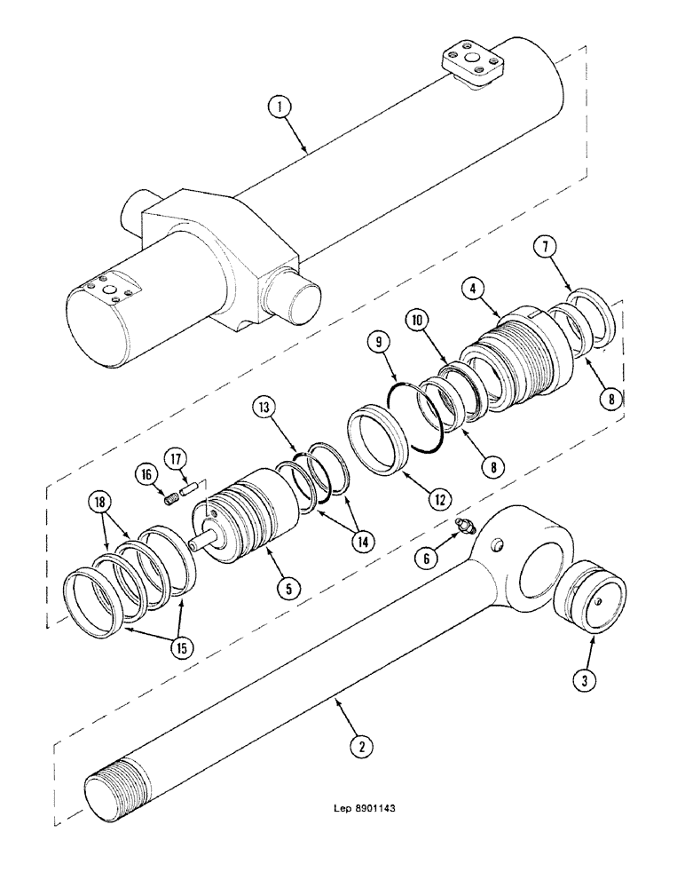 Схема запчастей Case 688C - (8G-092) - OFFSET BACKHOE BOOM (DIPPERSTICK CYLINDER), IDENTIFICATION LETTER : D- (07) - HYDRAULIC SYSTEM