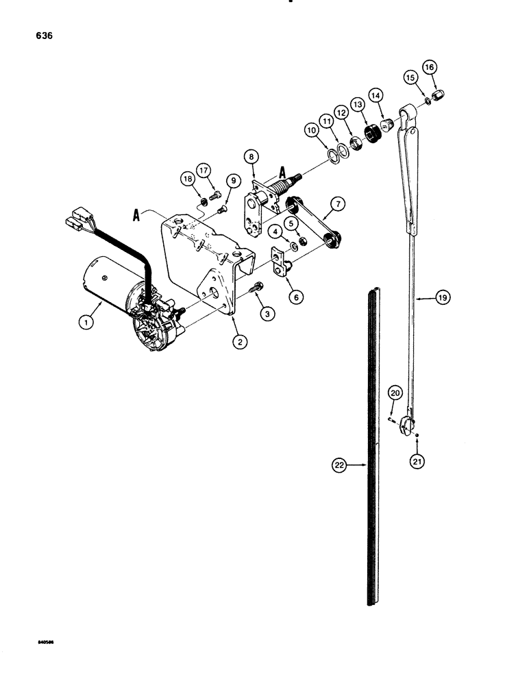 Схема запчастей Case 580E - (636) - CAB FRONT WINDSHIELD WIPER, ROBERT BOSCH PARTS (09) - CHASSIS/ATTACHMENTS