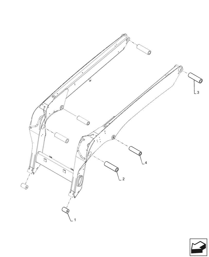 Схема запчастей Case TR270 - (82.100.AA) - LOADER ARM SERVICE HUBS (82) - FRONT LOADER & BUCKET