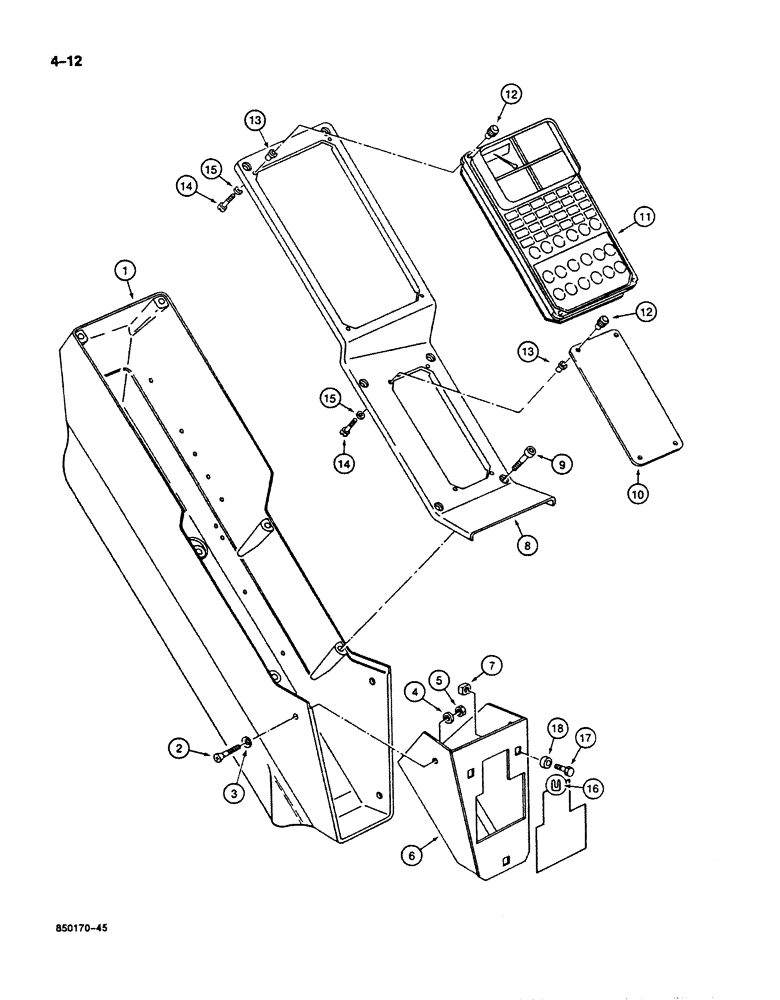 Схема запчастей Case 125B - (4-12) - INSTRUMENT PANEL, P.I.N. 74251 THROUGH 74590 (04) - ELECTRICAL SYSTEMS