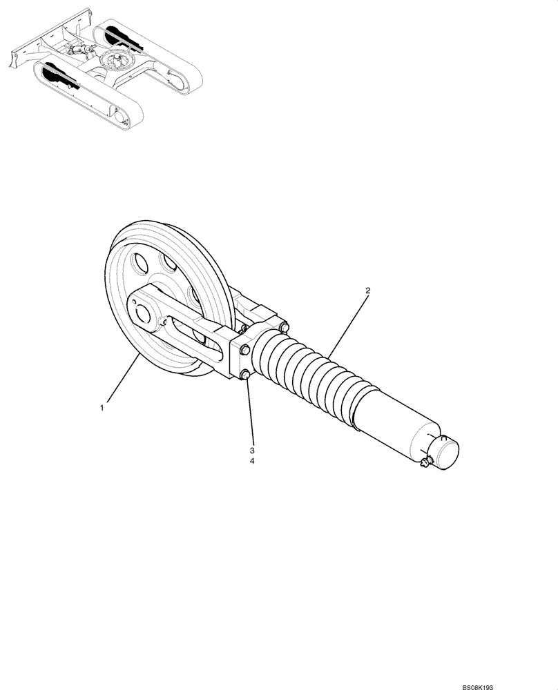 Схема запчастей Case CX50B - (02-005) - IDLER ASSY, CRAWLER (PY52D00023F1) (04) - UNDERCARRIAGE