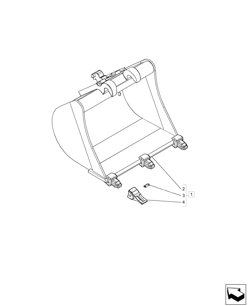 Схема запчастей Case CX26C - (84.100.024) - BUCKET (400MM) (84) - BOOMS, DIPPERS & BUCKETS