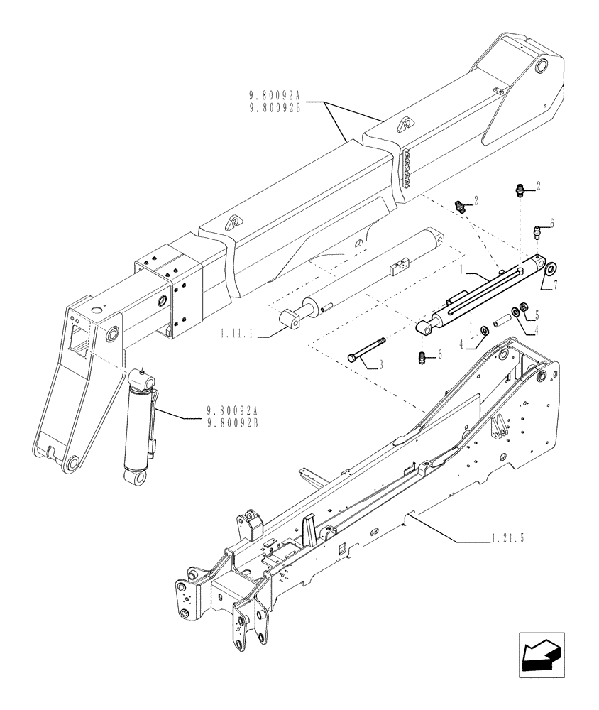 Схема запчастей Case TX1055 - (1.11.2[01]) - COMPENSATION CYLINDER (35) - HYDRAULIC SYSTEMS