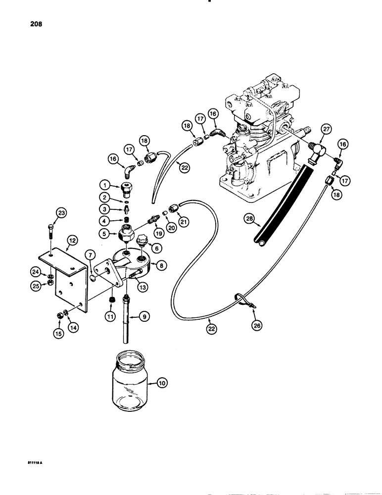 Схема запчастей Case 780B - (208) - ALCOHOL EVAPORATOR (08) - HYDRAULICS