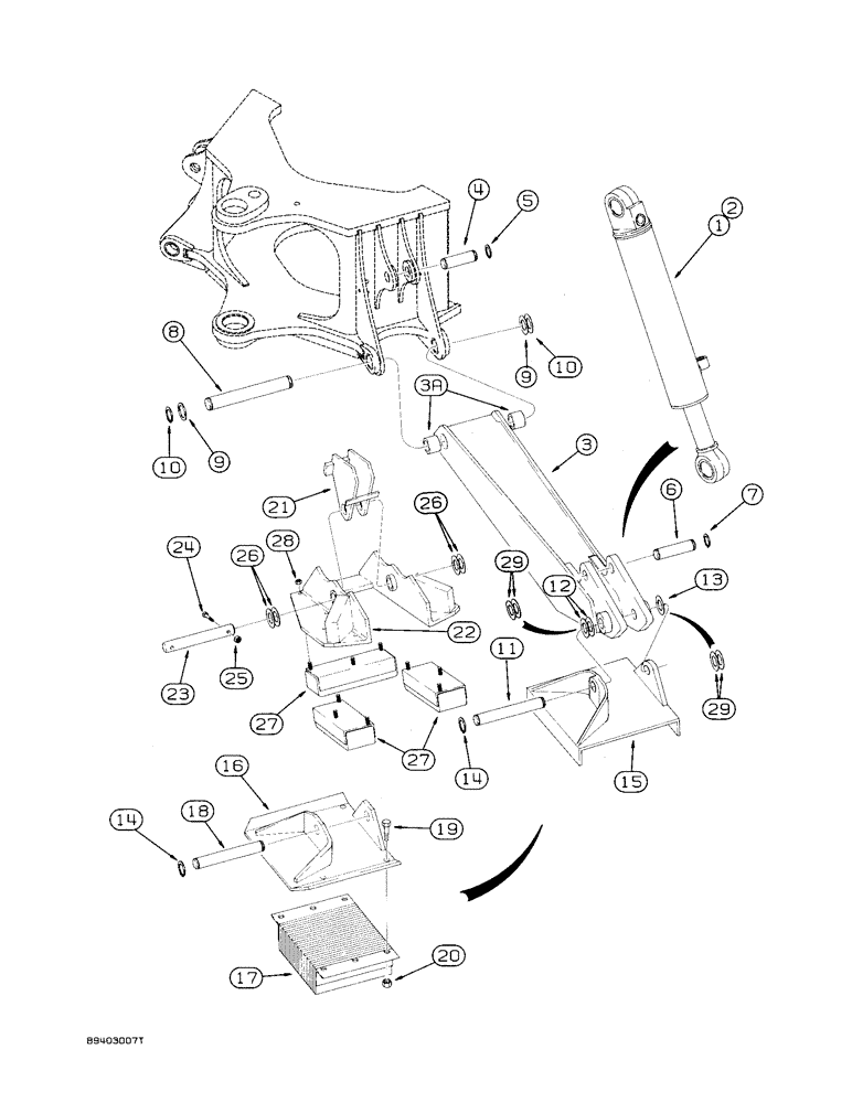 Схема запчастей Case 590 - (9-034) - BACKHOE STABILIZERS, PLATES AND PADS (09) - CHASSIS/ATTACHMENTS