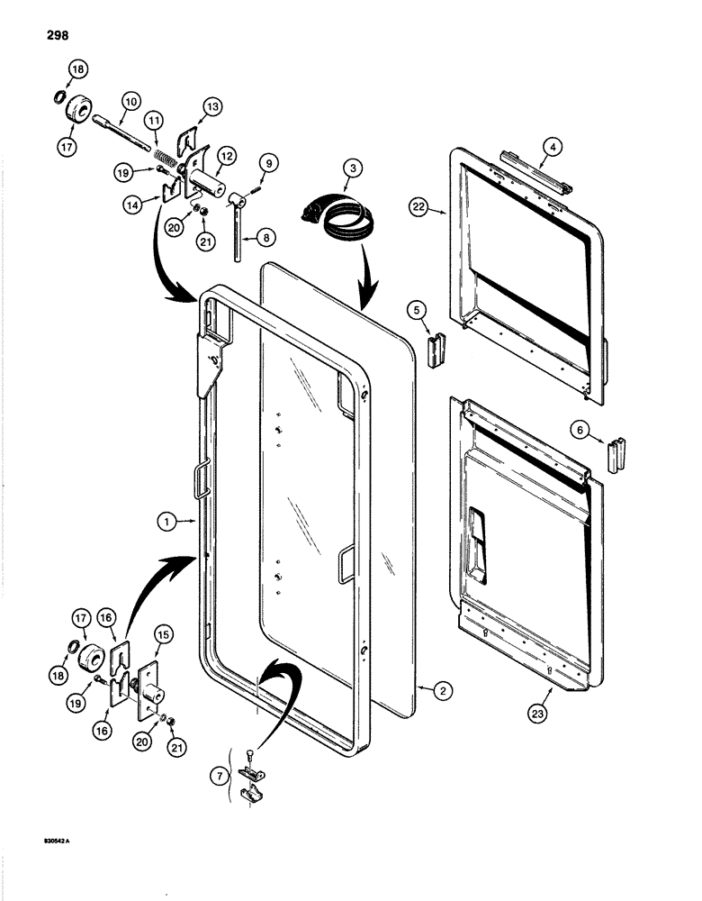 Схема запчастей Case 1280B - (298) - CAB, WINDSHIELD (09) - CHASSIS/ATTACHMENTS