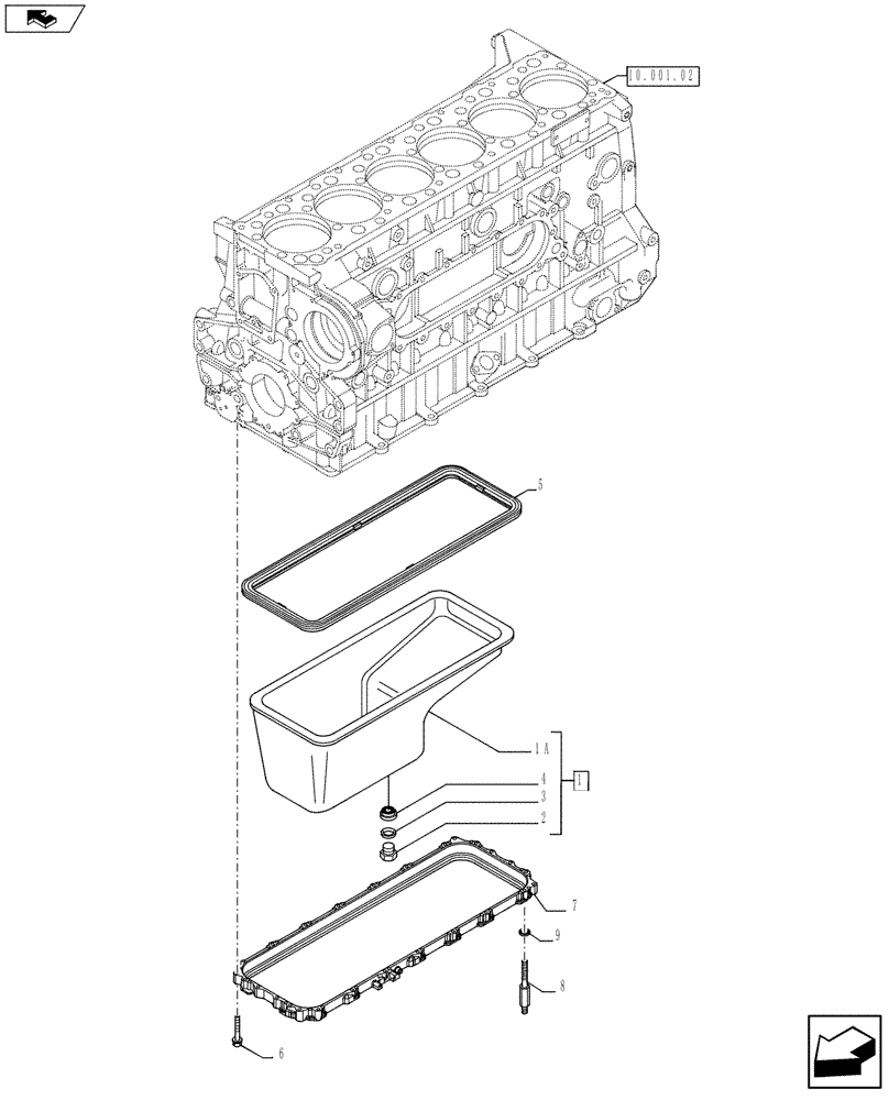 Схема запчастей Case F3BE0684N E915 - (10.102.01) - ENGINE OIL SUMP (10) - ENGINE