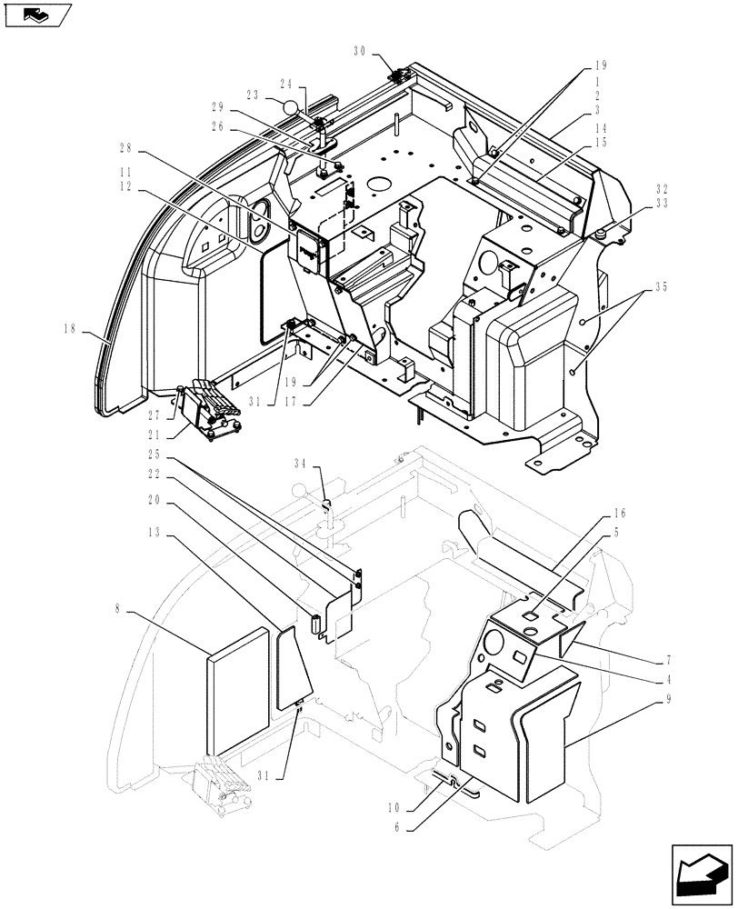 Схема запчастей Case CX27B ASN - (35.702.06) - CONTROLS, OPERATORS (CANOPY) (35) - HYDRAULIC SYSTEMS