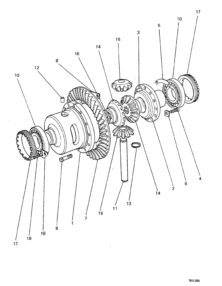 Схема запчастей Case 580F - (078) - DIFFERENTIAL (27) - REAR AXLE SYSTEM