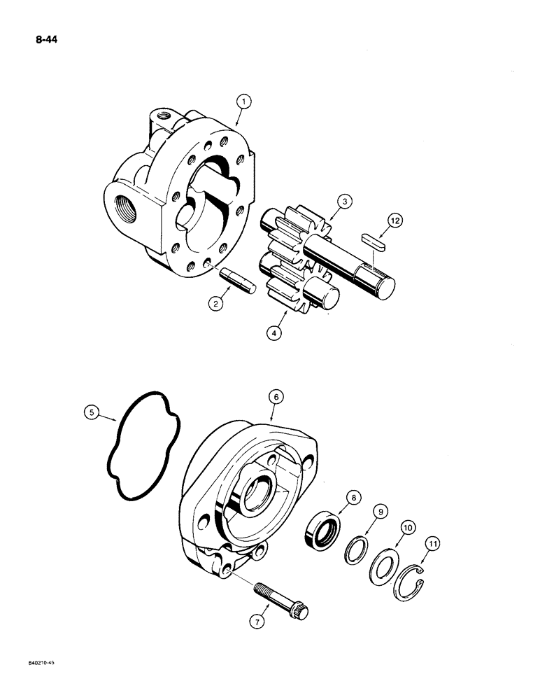 Схема запчастей Case MAXI-SNEAKER C - (8-44) - HYDRA-BORER DRIVE MOTOR (08) - HYDRAULICS