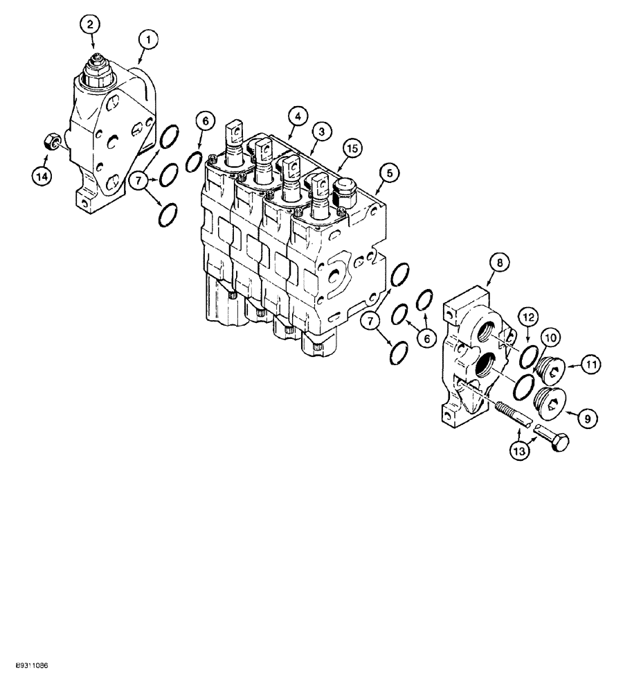 Схема запчастей Case 650G - (8-40) - FOUR SPOOL CONTROL VALVE (08) - HYDRAULICS