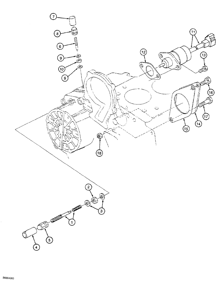 Схема запчастей Case MAXI-SNEAKER - (03-018) - IDLING APPARATUS, KUBOTA V1505 ENGINE, KUBOTA V1505-B ENGINE (03) - FUEL SYSTEM