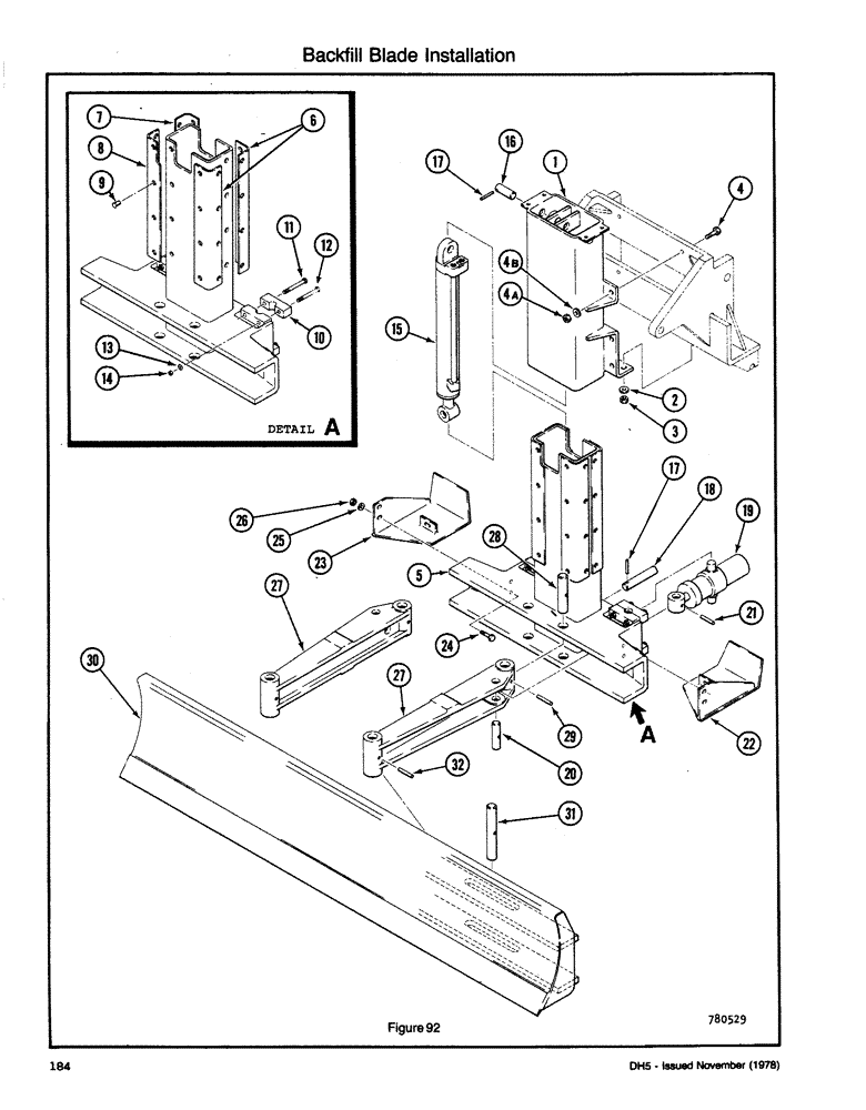 Схема запчастей Case DH5 - (184) - BACKFILL BLADE INSTALLATION (86) - DOZER