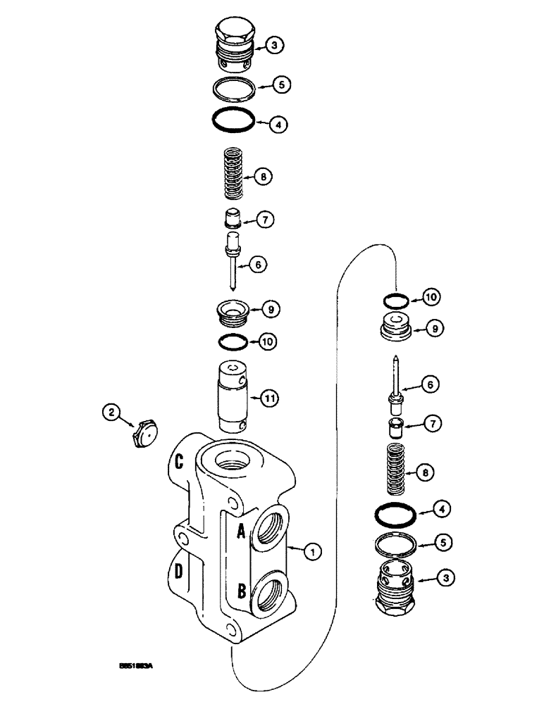 Схема запчастей Case 660 - (5-16) - LOCKOUT VALVE - H672547 (05) - STEERING