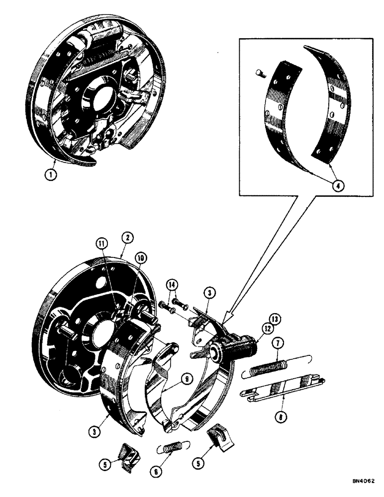 Схема запчастей Case 800 - (098) - HYDRAULIC BRAKES (SHOE TYPE) (TYPE I) (07) - HYDRAULIC SYSTEM