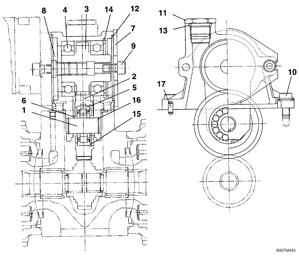 Схема запчастей Case CX135SR - (08-92[05]) - PUMP GEAR (08) - HYDRAULICS