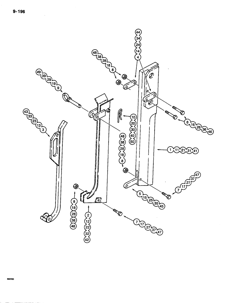 Схема запчастей Case CASE - (9-196) - PLOW BLADES AND CHUTES, STRAIGHT BLADE - 3/8" - 5/8" CLEARANCE (09) - CHASSIS