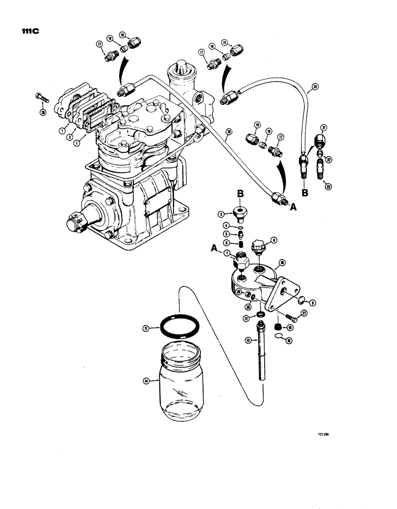 Схема запчастей Case W24 - (111C) - ALCOHOL EVAPORATOR (07) - BRAKES