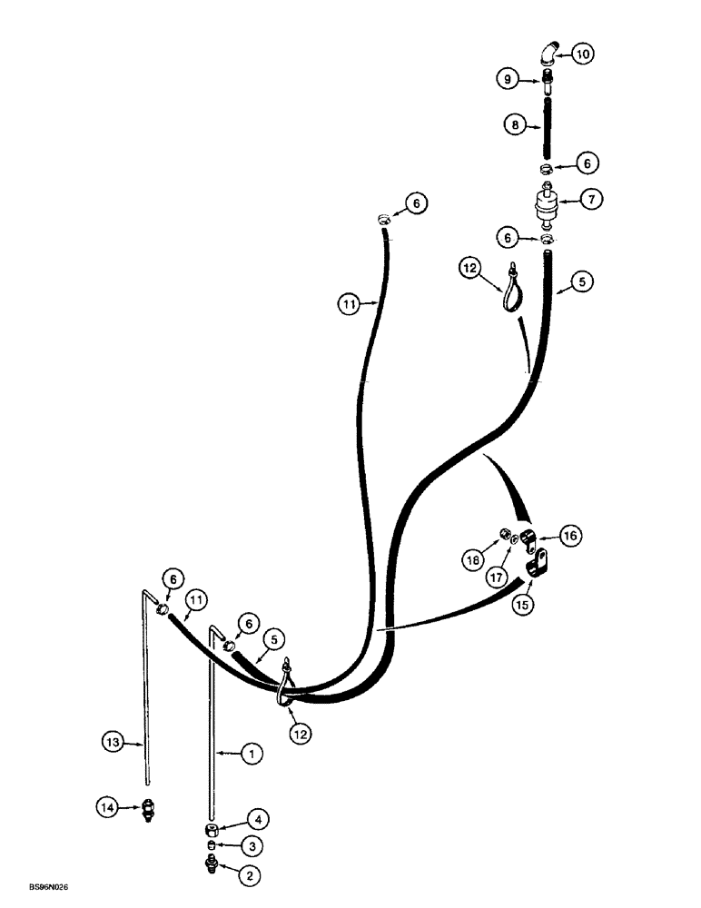 Схема запчастей Case 721B - (3-05A) - FUEL LINES AND IN-LINE FUEL FILTER, P.I.N. JEE0041186 - JEE053199 (03) - FUEL SYSTEM