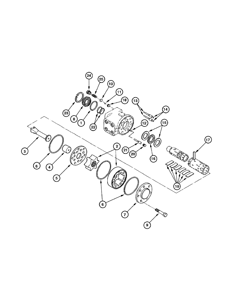 Схема запчастей Case 845 - (05-08[01]) - HYDROSTATIC STEERING VALVE - ASSEMBLY (05) - STEERING