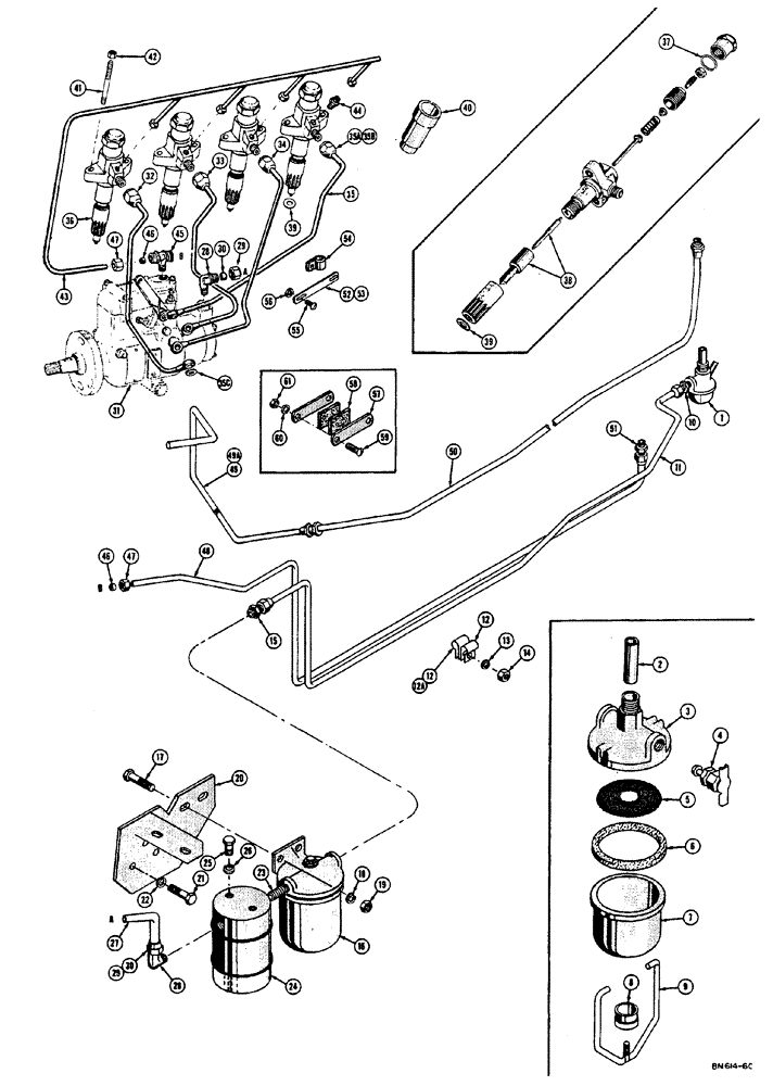 Схема запчастей Case 310E - (027) - DIESEL FUEL INJECTION SYSTEM (01) - ENGINE