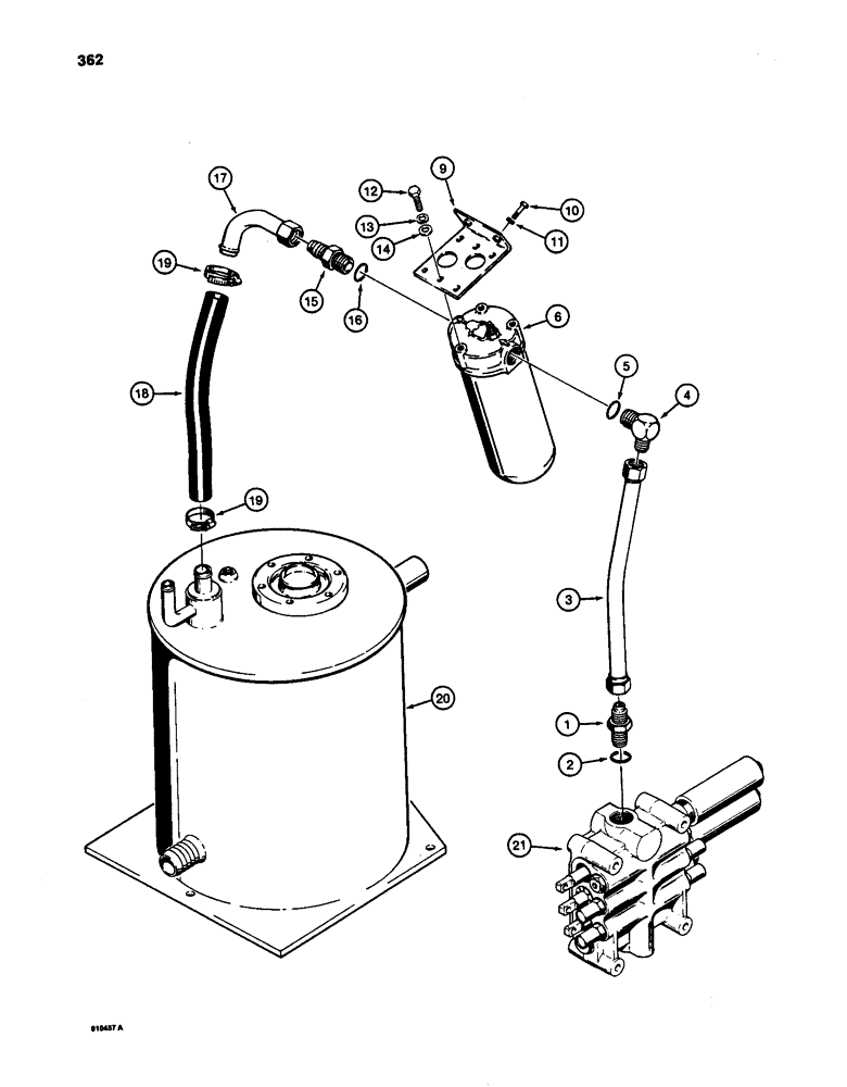 Схема запчастей Case W24C - (362) - LOADER HYDRAULIC CIRCUIT, USED ON TRACTOR SN 9143772 AND AFTER (08) - HYDRAULICS