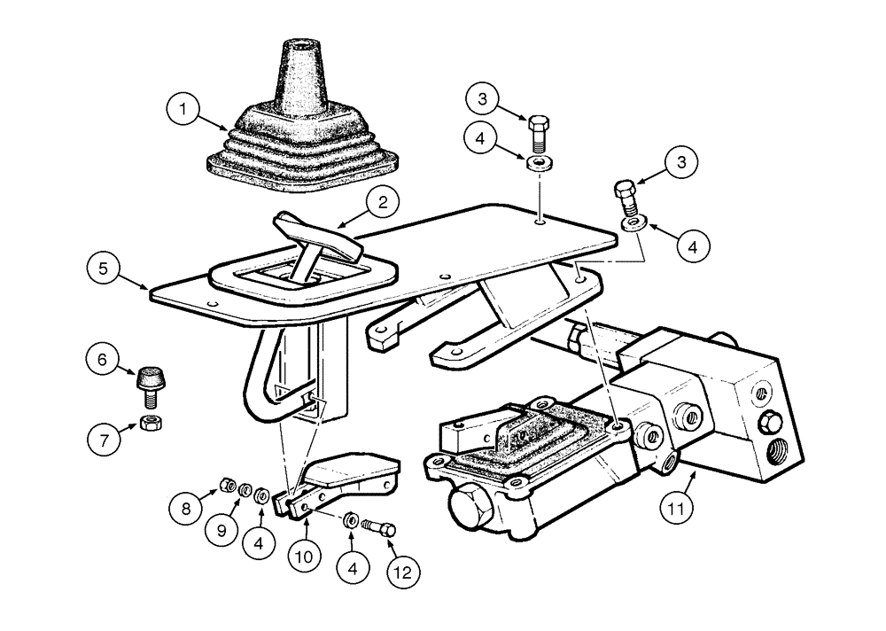 Схема запчастей Case 845 - (07-04[01]) - SERVICE BRAKE - PEDAL (07) - BRAKES