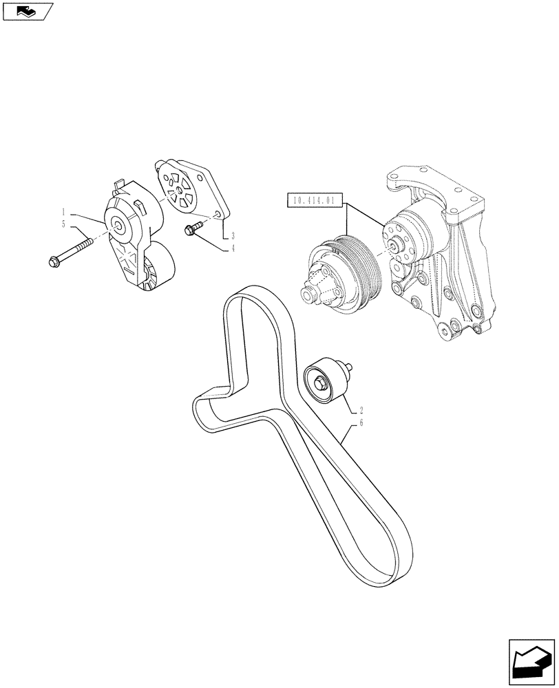 Схема запчастей Case F4DFE613B A004 - (10.414.05) - WATER PUMP DRIVE (10) - ENGINE