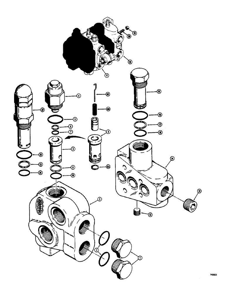 Схема запчастей Case 800 - (212) - L54608 CONTROL VALVE (07) - HYDRAULIC SYSTEM