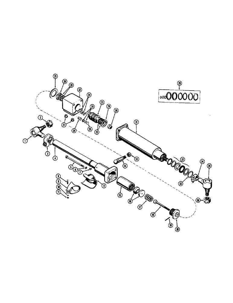 Схема запчастей Case W8B - (096) - A18961 POWER STEERING CYLINDER, A17531 POWER STEERING (04) - UNDERCARRIAGE