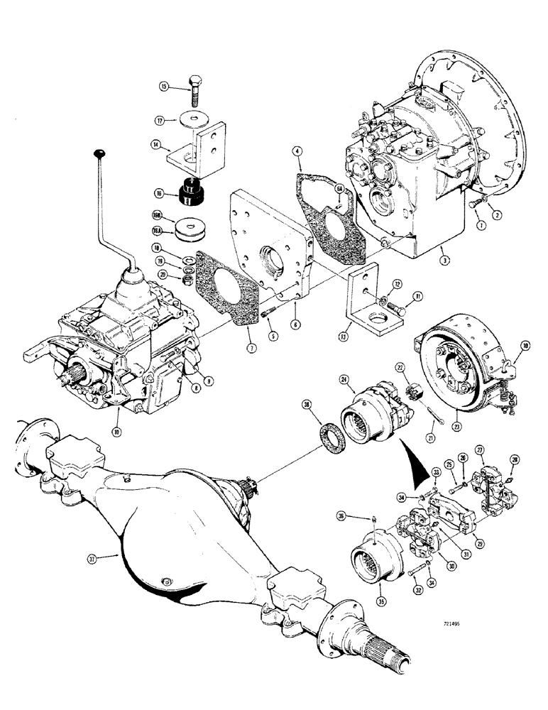 Схема запчастей Case 680CK - (068) - TRANSMISSION AND RELATED PARTS (21) - TRANSMISSION