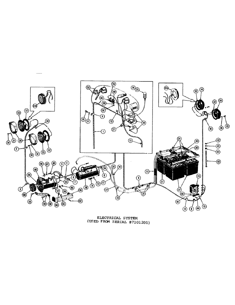 Схема запчастей Case 1000C - (066) - ELECTRICAL SYSTEM, USED FROM SERIAL NUMBER 7101201 (06) - ELECTRICAL SYSTEMS