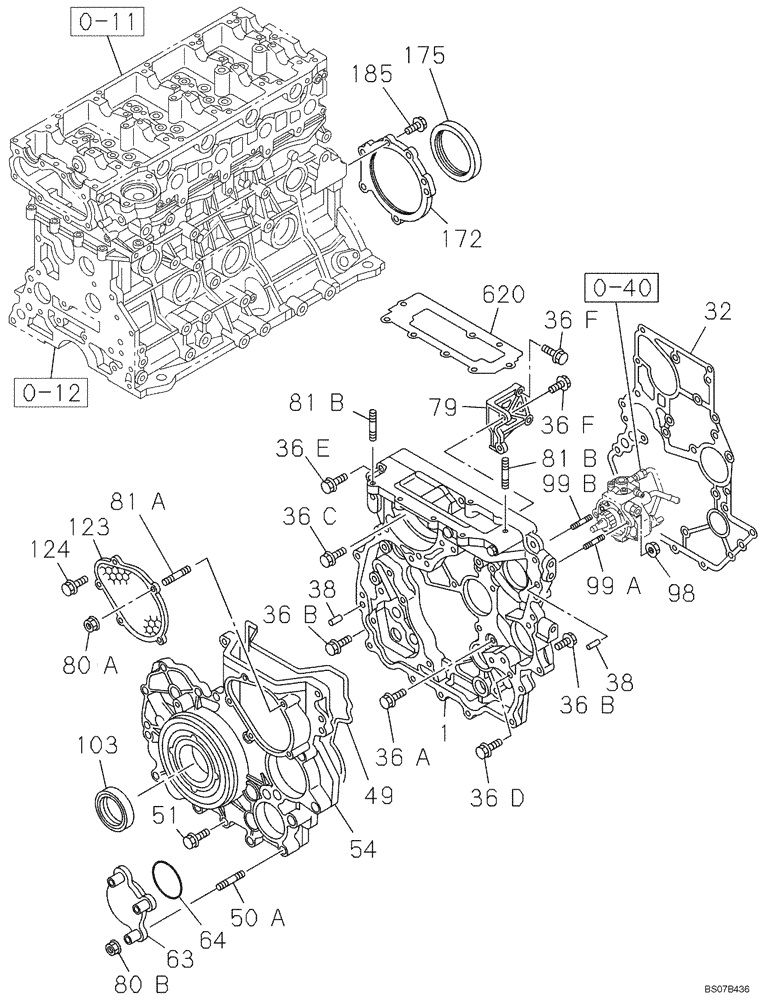 Схема запчастей Case CX130B - (02-18) - ENGINE FLYWHEEL HOUSING (02) - ENGINE