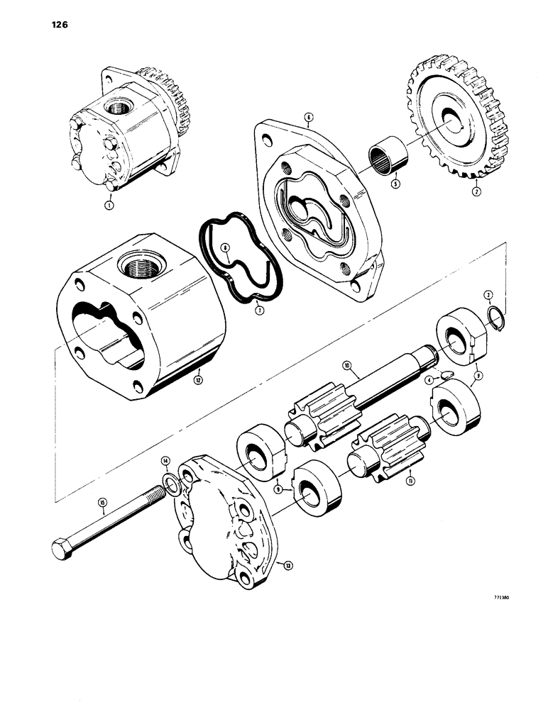 Схема запчастей Case 1450 - (126) - R25586 TORQUE CONVERTER PUMP (06) - POWER TRAIN