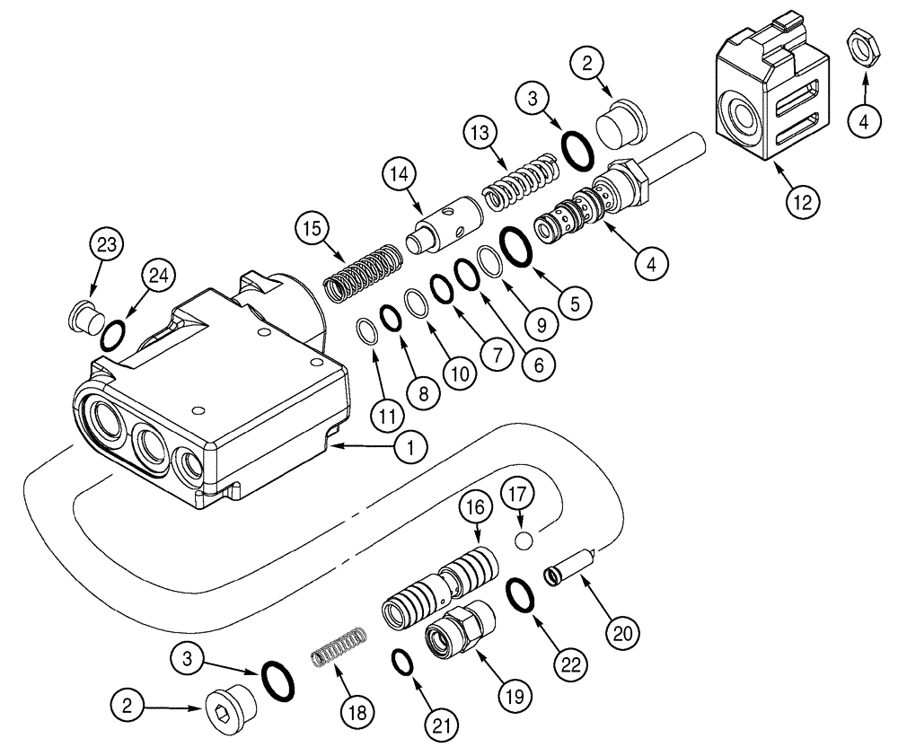 Схема запчастей Case 750H - (06-15) - VALVE, CONTROL HIGH/LOW RANGE (06) - POWER TRAIN