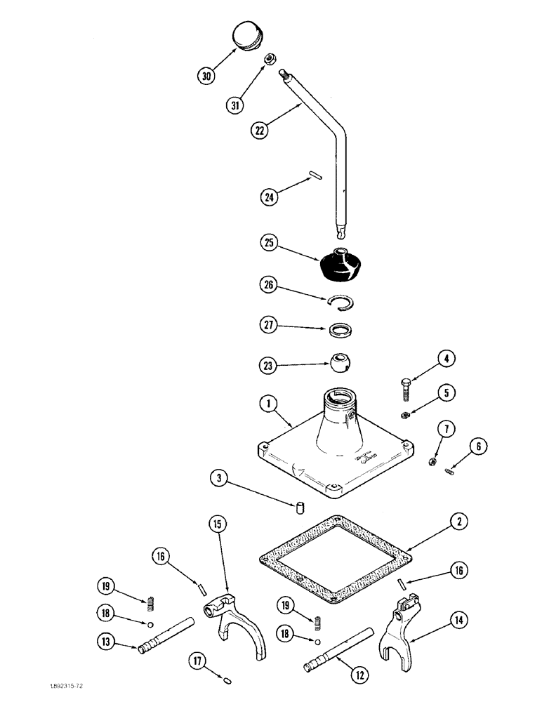 Схема запчастей Case 480F - (6-50) - TRANSAXLE, SHIFTER MECHANISM (06) - POWER TRAIN